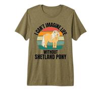 Cheval rétro avec Inscription « I Can't Imagine Life Without Shetland Pony » T-Shirt Haut de Gamme