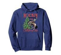 Cheval rétro Cowboy avec Inscription « Rockin Around The Christmas Tree » Sweat à Capuche