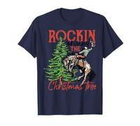 Cheval rétro Cowboy avec Inscription « Rockin Around The Christmas Tree » T-Shirt