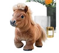 Cheval Robot en Peluche - Blanc/Café/Marron, 1 Pièce | Cheval intelligent de simulation interactive électrique mignon, animal de compagnie robotique doux pour garçons et filles, jeu d'anniversaire, ap