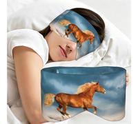 Cheval rouge au galop, Masque de sommeil pour la maison, les voyages et le travail posté, couvrant entièrement les yeux et bloquant la lumière