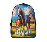 cheval sac à dos imperméable élégant cool sac d'école faune sac d'école imprimé en 3d 2 compartiment-16,12 ans et plus filles garçon pour l'école les voyages les affaires