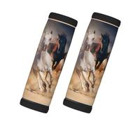 Cheval sauvage courant contre la tempête de sable, Lot de 2 protections pour poignées de valise, housses de poignée souples et confortables, étiquette à bagages