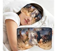 Cheval sauvage courant contre la tempête de sable, Masque de sommeil pour la maison, les voyages et le travail posté, couvrant entièrement les yeux et bloquant la lumière