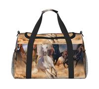 Cheval Sauvage Courant Contre la tempête de Sable,Sacs de Sport, Sacs de Voyage bandoulière pour Le Sport, Sacs de Voyage Grande capacité pour Femmes et Hommes