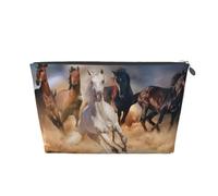 Cheval Sauvage Courant Contre la tempête de Sable, Trousse de Toilette Trousse de Maquillage Sac à cosmétiques Trousse de Toilette de Voyage Portable