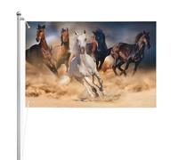 Cheval sauvage courant contre une tempête de sable,Drapeau de jardin, bannière décorative, drapeau double face, 2 x 3 pieds, pour extérieur et intérieur