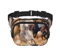 Cheval Sauvage Courant Contre Une tempête de Sable,Sac Banane carré Double Couche, Sac de Poitrine