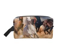 Cheval Sauvage Courant Contre Une tempête de Sable, Trousse de Maquillage de Voyage Grande capacité pour Femme