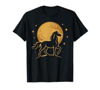 Cheval Sauvage Esprit Puissance Animal Lune Année Symbole T-Shirt