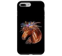 Cheval Sauvage Floral Printemps Nature Amoureux des Chevaux de Campagne Coque pour iPhone 7 Plus/8 Plus