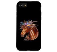 Cheval Sauvage Floral Printemps Nature Amoureux des Chevaux de Campagne Coque pour iPhone SE (2020) / 7/8