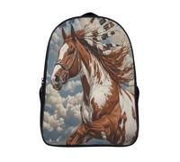 cheval sauvage imperméable sac à dos 2 compartiment unique cartable grande capacité pour élève d'école en cours d'exécution sacs à dos imprimé en 3d-16,filles garçon pour l'école les voyages affaires
