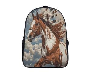 cheval sauvage imperméable sac à dos 2 compartiment unique cartable grande capacité pour élève d'école en cours d'exécution sacs à dos imprimé en 3d-16,filles garçon pour l'école les voyages affaires