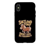 Cheval Shetland Poney Jambes Courtes, Grande personnalité Coque pour iPhone X/XS