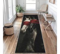 Cheval Tapis de Couloir Nature Animaux Tapis de Couloir Long 50 x 150 cm Passage Antidérapant Lavable en Machine D'entrée Chambre Salon Descente de Lit Poil Ras Rug L&e77