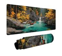 Cheval Tapis de Souris XXL, Grand sous Main Bureau 700x400x3mm Arbre, Haute Précision et Vitesse Mouse Pad, Desk Mat avec Base en Caoutchouc, Gaming Accessoire Bureau, pour PC Gamer, Laptop L-6594