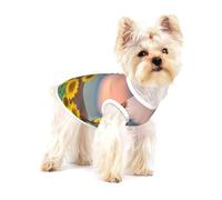 Cheval Tournesol Jaune Imprimé,T-Shirt sans Manches en Coton pour Animaux de Compagnie, Gilet Respirant, Extensible et Doux,L