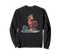 Cheval tragique au Look Militaire pour Les Amoureux symboliques Sweatshirt