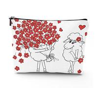 Cheval, trousse de maquillage de voyage, cheval frison au galop au coucher du soleil, grande trousse de maquillage en lin, trousse de toilette, pochette à main, jaune marron, 17,8 x 22,9 cm, Blanc