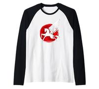 Cheval Volant Aigle équitation moisissure Japonais Soleil Rouge Victoire Manche Raglan