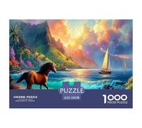 Cheval1000 Pièces Aquarelle Puzzle Faune Sauvage pour Adultes De Jeu pour Adultes Premium avec Défis Créativité Et CommeCadeau52x38cm/1000pcs
