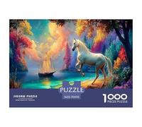 Cheval1000 Pièces Aquarelle Puzzle Faune Sauvage pour Adultes Jeu D'Intelligence Parfaitpourla Détente Créativité Et CommeCadeau70x50cm/1000pcs