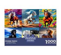 Cheval1000 Pièces Puzzle ColoréAnimaux Cheval pour Adultes Moderne Jeu Difficile EtStimulant Créativité Et CommeCadeau38x26cm/1000pcs