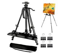 Chevalet artistique - Trépied réglable portable pour artistes | Structure métallique pliable avec plateau pour peinture, utilisation en extérieur sur table ou sol, pour adolescents et adultes