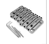 Chevalet Basse 6 Cordes Corps Traversant 15mm Espacement | Design traversant, pour sustain amélioré, résonance riche, idéal rock pour jazz, montage rapide(Silver)