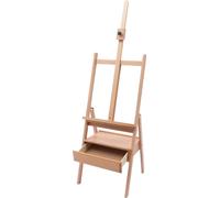 Chevalet, bois de hêtre, pliable, hauteur réglable, marron olive
