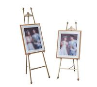 Chevalet d'affichage en Fer 2 pièces pour Artistes, Support de chevalet de Sol réglable Portable 120 cm 150 cm Support d'affiches Pliant pour Mariage, Banquet, décoration de fête