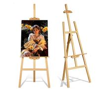 Chevalet d'artiste en Bois de 175cm - Chevalet Peinture d’Artiste Hauteur Réglable - Cadre Réglable en Bois- Surface lisse - Support de peinture pour peinture, croquis, présentation, mariage