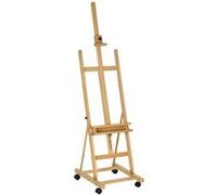 Vinsetto Chevalet d'artiste sur roulettes pliable en bois de hêtre pour toiles à peindre jusqu'à 118 cm bois naturel