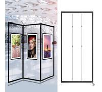 Chevalet d'artiste portable 8 pièces 120 x 250 cm - Tableau d'affichage pliable pour mariages, expositions d'art, affiches, support de signalisation léger et durable