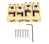 Chevalet de basse à 4 cordes |Corrections d'intonation et de hauteur entièrement réglables |Remplacement pour Jazz Bass/Basse électrique |Alliage de zinc et fer usinés CNC (Or)
