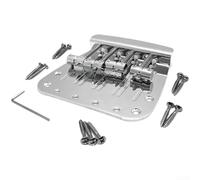 Chevalet de basse en forme de T pour guitare électrique à 4 cordes avec espacement de 17,5 mm en alliage de zinc finition chromée durable pour matériel de maintien Argenté