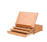 Chevalet de bureau, boîte de rangement for peinture à l'huile, échafaudage, tiroir en bois multifonctionnel, outil pliable(Brown01)