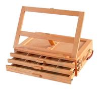 Chevalet de bureau, boîte de rangement for peinture à l'huile, échafaudage, tiroir en bois multifonctionnel, outil pliable(Brown02)