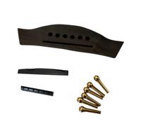 Chevalet de Guitare Acoustique Kit de Remplacement Base Bois Rainure Longue Six Trous Pins à Boule Fixation Ferme, style to 4