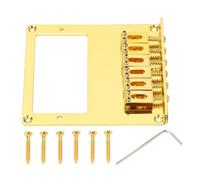 Chevalet de guitare électrique de remplacement, chevalet de guitare Humbucker à 6 cordes doré avec deux trous de micro pour Telecaster, construction en métal solide, intonation e,
