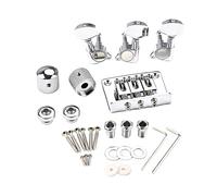 Chevalet de guitare électrique de type lourd de remplacement pour modèles à 3 cordes avec vis de verrouillage, chevilles d'accordage et boutons de commande en métal pour chevalet de guitare électrique