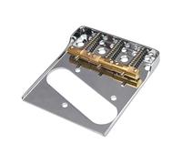 Chevalet De Guitare Electrique Pont À Trois Côtés Pour Guitare Électrique Avec Encoche De Compensation Fil Inférieur Et Arrière(Silver)