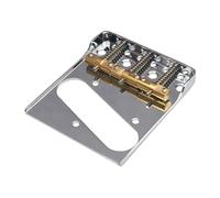 Chevalet De Guitare Pont À Trois Côtés Pour Guitare Électrique Avec Encoche De Compensation Vis Filetage Inférieur Et Arrière(Silver)