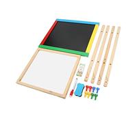 Chevalet de Peinture avec Hauteur Réglable pour Tout-petits | Bois double face de haute qualité, adapté aux 3-12 ans, favorise la créativité, le jeu interactif, pour deux enfants