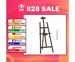Chevalet de peinture en bois Homcom avec angle réglable de 75 degrés ° Brosse à café Y