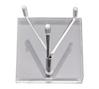 Chevalet de présentation réglable en métal avec base acrylique transparent pour minéraux, cristaux, géodes, fossiles et petites œuvres d'art - 60 x 90 mm (A)