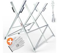 Gardebruk Chevalet de sciage pliable 150 kg métal zingué jardin dents porte-bûches support de coupe tréteau de sciage tronçonneuse
