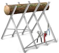 Chevalet de sciage pliable capacité de charge 100kg avec 4 supports et denture Chevalet de sciage bois Chevalet de sciage galvanisé métal