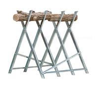 Chevalet de sciage - TERRE JARDIN - porte bûches pliable - 4 pieds - acier traité anti rouille